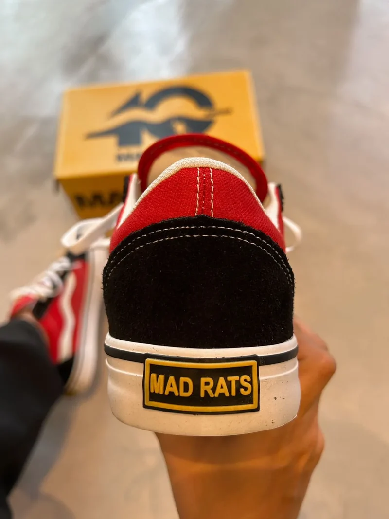 Tenis Mad Rats Preto/Vermelho Old School
