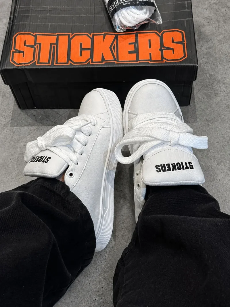 Tênis Stickers Basic Branco Brilhante